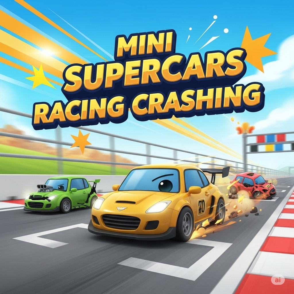 Mini SuperCars Racing Crashing